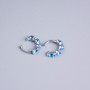 Kaf Xuping Rhodium-plated with blue crystals 13x3mm +