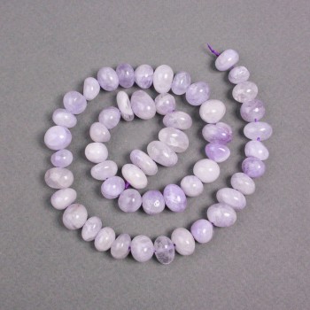 Beads on a thread Lavender Amethyst natural stone, faceted, diameter 10x7 mm, length 40 cm