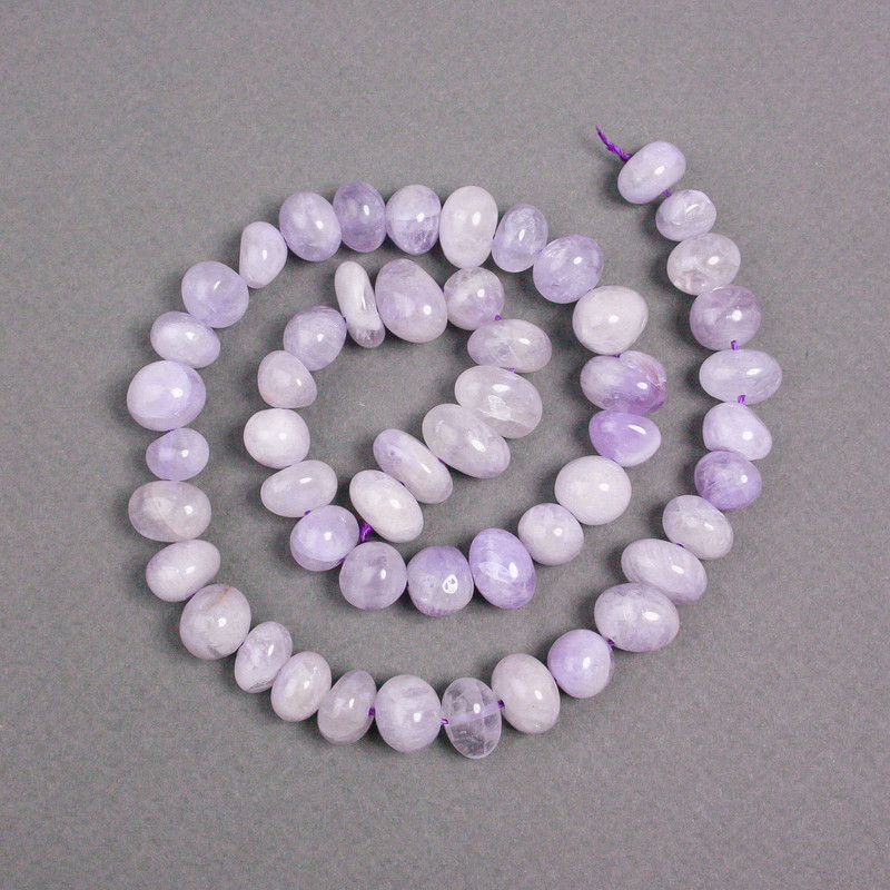 Beads on a thread Lavender Amethyst natural stone, faceted, diameter 10x7 mm, length 40 cm
