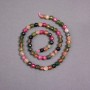 Tourmaline Beads on Thread, Faceted Ball, 6mm Diameter, Length about 39 cm
