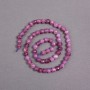Rubellite Tourmaline Beads on Thread, Faceted Round Bead, 6 mm Diameter, 38 cm Length
