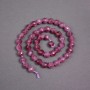 Rubellite Tourmaline Beads on Cord, Faceted Round Bead, 8 mm Diameter, 37 cm Length