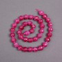 Raspberry Tourmaline Beads on Thread, Faceted Round Bead, 10mm Diameter, 38cm Length