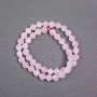 Beads on thread - Rose Quartz natural stone faceted bead, 8mm diameter, 38cm length ±