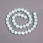 Angelite natural stone faceted beads on a thread, 10 mm diameter +-, length 38 cm +