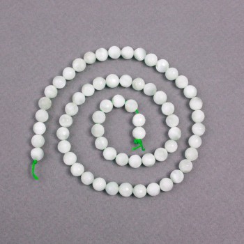 Angelite Beads, Natural Stone Faceted Round Bead, 6mm Diameter ±, 38cm Length ± on Thread