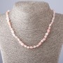 Natural Pink Opal Faceted Necklace, 45 cm length, 4–8 mm beads