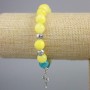 Bracelet 'Ukraine' Aquamarine (named after), Citrine (named after) smooth bead, diameter 10.5 mm, length 18 cm (stretch)