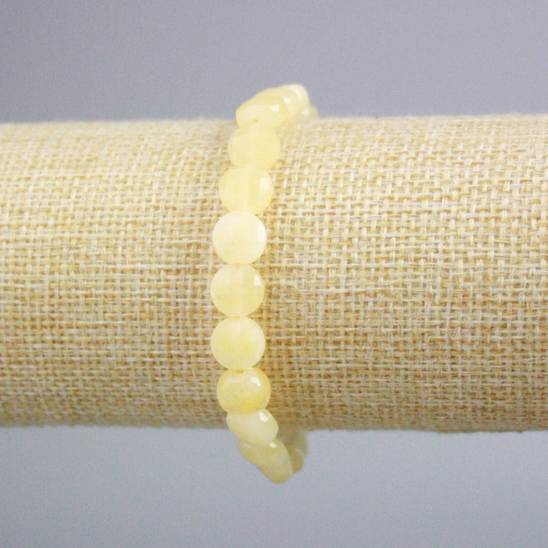 Citrine bracelet with faceted coin beads, diameter 8.5 mm, length 18 cm (stretch)