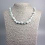 Aquamarine Necklace with natural stone, faceted beads, diameter 13x9–8x7 mm, length 47 cm