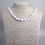 Aquamarine necklace, natural stone, faceted beads, diameter 11x8 mm +-, length 46 cm+-