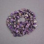 Charoite chip beads on fishing line, 11x6x4 mm diameter, 80 cm length