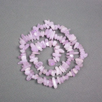 Kunzite Beads on a Thread, Natural Stone Chips, 9x4 mm, Length 40 cm