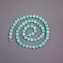 Amazonite Beads on Thread, Natural Stone, Smooth Round Beads, Diameter 6.5 mm, Length 37 cm