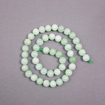 Beads on thread, Amazonite, natural stone, smooth round beads, diameter 8.5 mm, length 38 cm