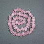 Beads on Thread Pink Quartz Natural Stone Briolette, Diameter 10x7 mm, Length 40 cm