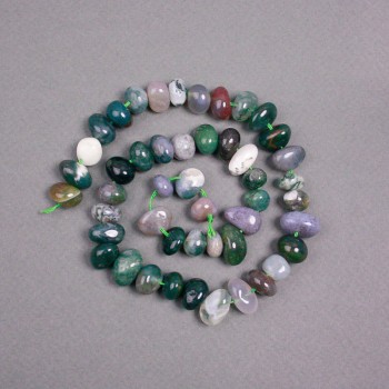 Jasper beads on a thread, natural stone, faceted, diameter 11x9 mm, length 40 cm