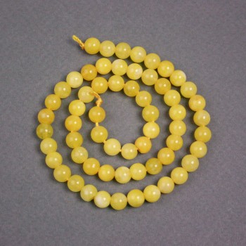 Citrine Beads on Thread, Smooth Round Beads, 6.5 mm diameter, 38 cm length