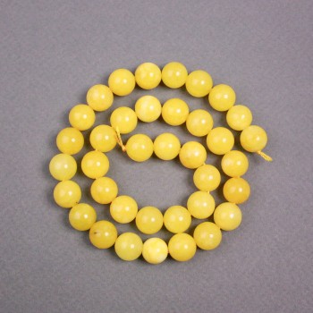 Citrine Beads on String, Smooth Round Beads, Diameter 10.5 mm, Length 39 cm