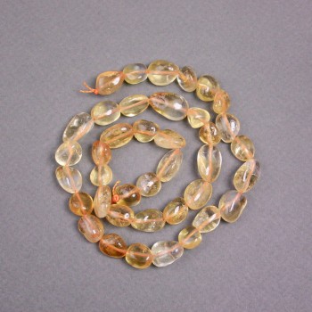 Citrine Beads on a Thread, Natural Stone, Faceted Bead, 12×9 mm, length 40 cm