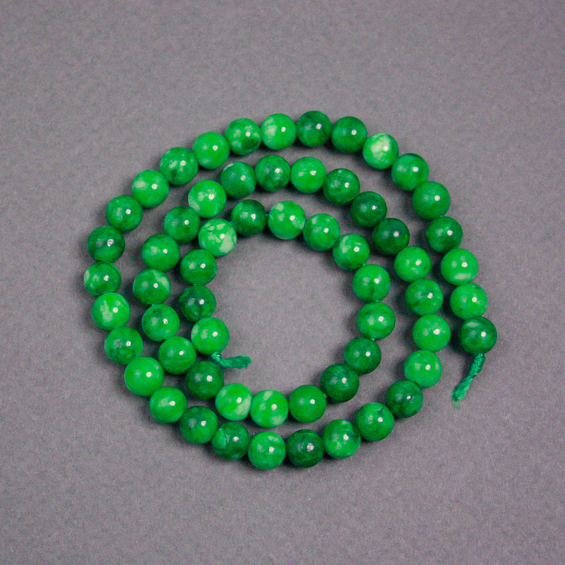 Chrysoprase Beads on a String (Synthetic) Smooth Bead, 8 mm diameter, 38 cm length