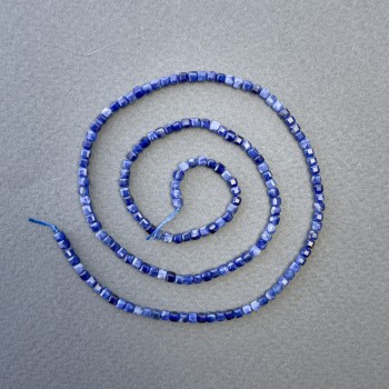 Sodalite cube beads on a strand, natural stone, diameter 2.5×2.5 mm, length 39 cm ±