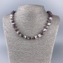 Necklace with natural tourmaline, faceted cube bead, 9x9 mm, length 50 cm