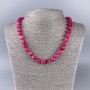 Pink Tourmaline Necklace with Natural Gemstone, Faceted Cube Beads, 9×9 mm diameter, 50 cm length