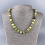 Yellow Jadeite Necklace, natural stone, faceted cube beads, diameter 9x9 mm, length 50 cm