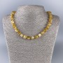 Citrine necklace with natural gemstone, faceted cube beads, 9x9 mm diameter, 50 cm length