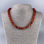 Carnelian necklace with natural stone, faceted cube beads, diameter 9x9 mm, length 50 cm
