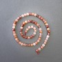 Carnelian beads, natural stone, faceted cubes, 5x5 mm diameter, 38 cm length, on thread