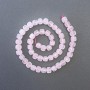 Pink Quartz Beads, Natural Stone, Faceted Cubes, 7 mm Diameter, 39 cm Length on Thread