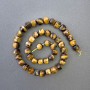 Tiger's Eye Beads – Natural Stone Faceted Cubes, 8.5 x 8.5 mm, 39 cm Length on Cord