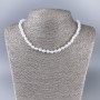 Necklace White Quartz (imitation acrylic) smooth bead, diameter 6.5 mm, length 47 cm