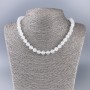 Necklace White Quartz (Acrylic Imitation) Smooth Bead, Diameter 8.5 mm, Length 46 cm