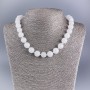 Necklace 'White Quartz' (Acrylic Imitation) Smooth Bead, 12mm diameter, 45cm length