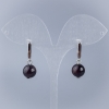 Garnet Earrings, Smooth Ball, Diameter 8.5 mm, English Clasp, Length 28 mm+