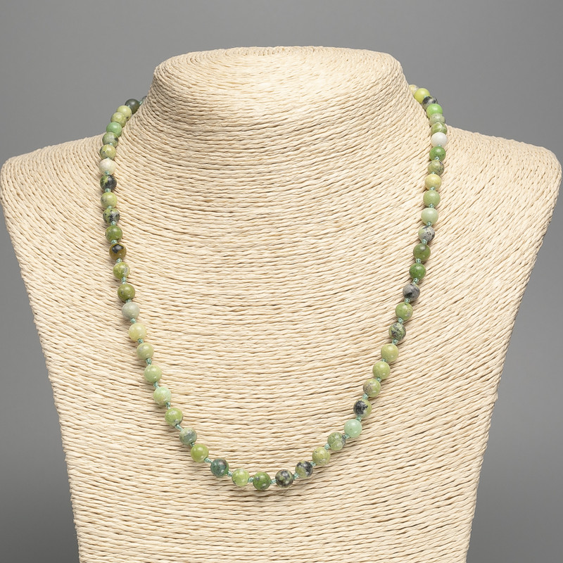 Australian Jadeite Necklace (Acrylic Imitation) Smooth Beads, 6 mm Diameter, 50 cm Length