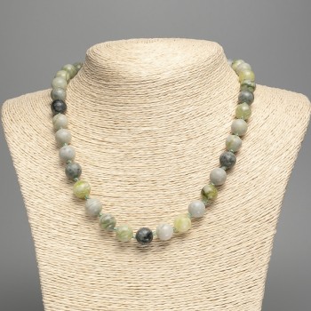 Ophite Bead Necklace (acrylic imitation) with smooth beads, diameter about 10.5 mm, length 48 cm