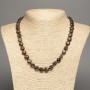 Bronzite natural stone faceted bead necklace, diameter 10x10x5 mm, length 48 cm