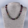 Natural Tourmaline Necklace with Faceted Cubes, 9x9 mm, 50 cm