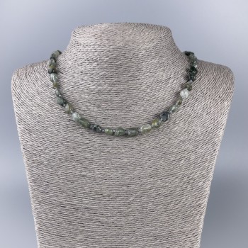 Beaded Necklace of Hairy Quartz, Natural Stone, Faceted Beads, Diameter 6x8 mm, Length 51 cm+