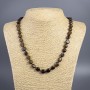 Bronzite Necklace with Natural Stone, Faceted Beads, 10×8 mm, Length 49 cm ±