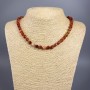 Carnelian Necklace with Faceted Cube Beads, Natural Stone, 7 mm Diameter, 50 cm Length