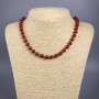 Natural Carnelian Necklace, Smooth Beads, 8 mm Diameter, 45 cm Length with Clasp