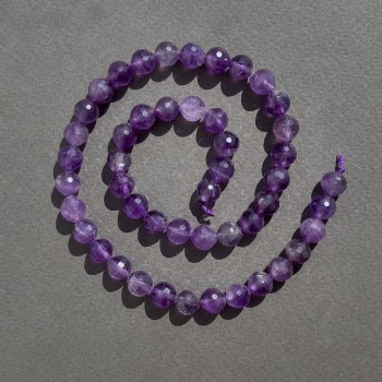 Faceted Amethyst Beads 8mm on Thread