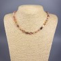 Carnelian necklace with natural gemstone faceted beads, diameter 6×8 mm, length 48 cm