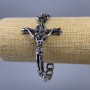 Chain bracelet 'Jesus' silver metal 66x43mm, thickness 10mm, length 20cm +