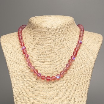 Opal Glass Necklace in Red Matte Chameleon